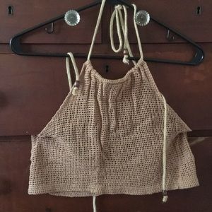 Cotton knit crop top